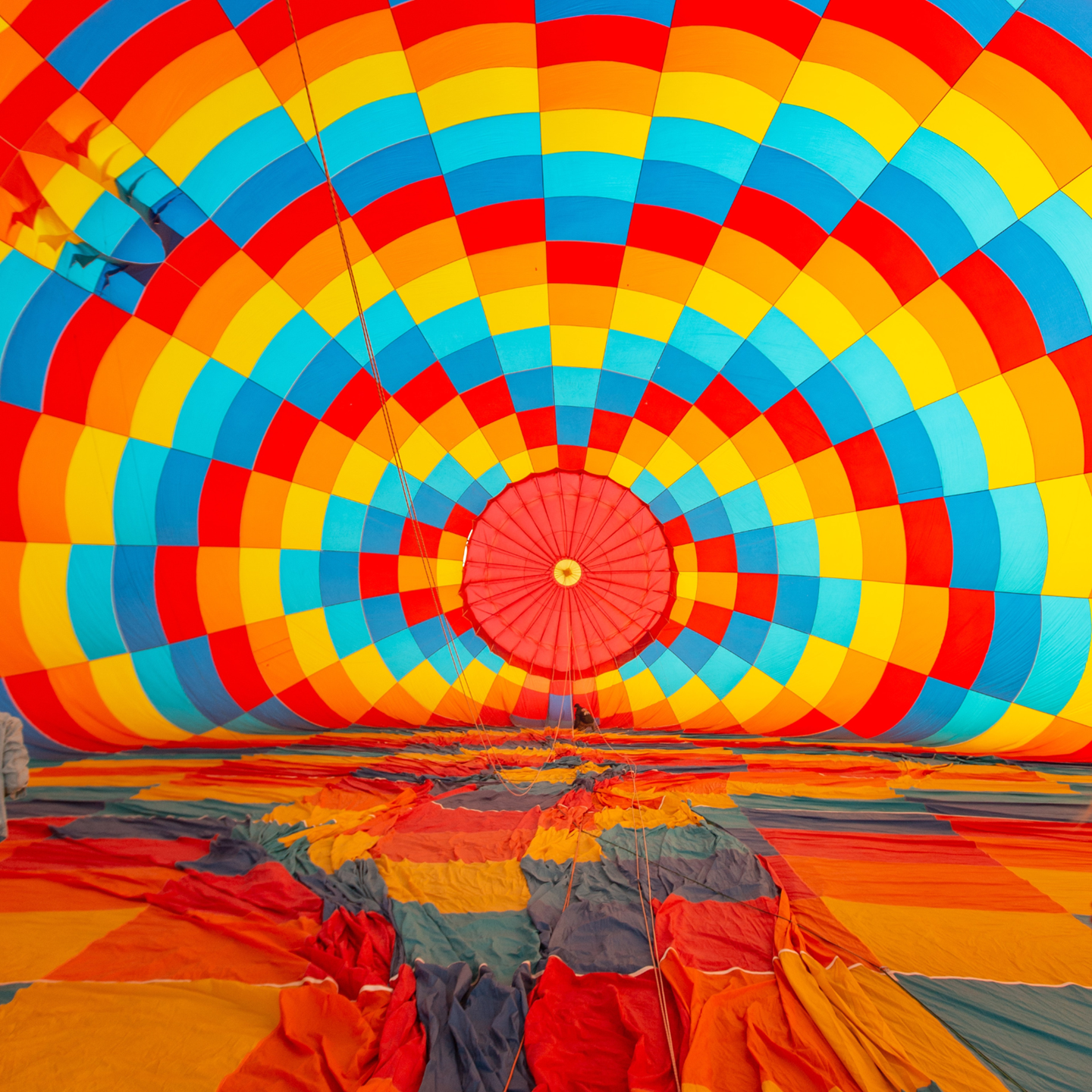 Interior of a hot air balloon