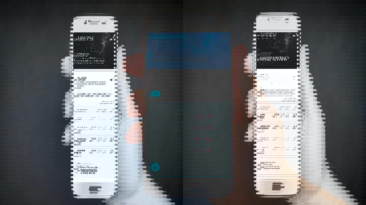 Hand holding phone showing the Suggestus app