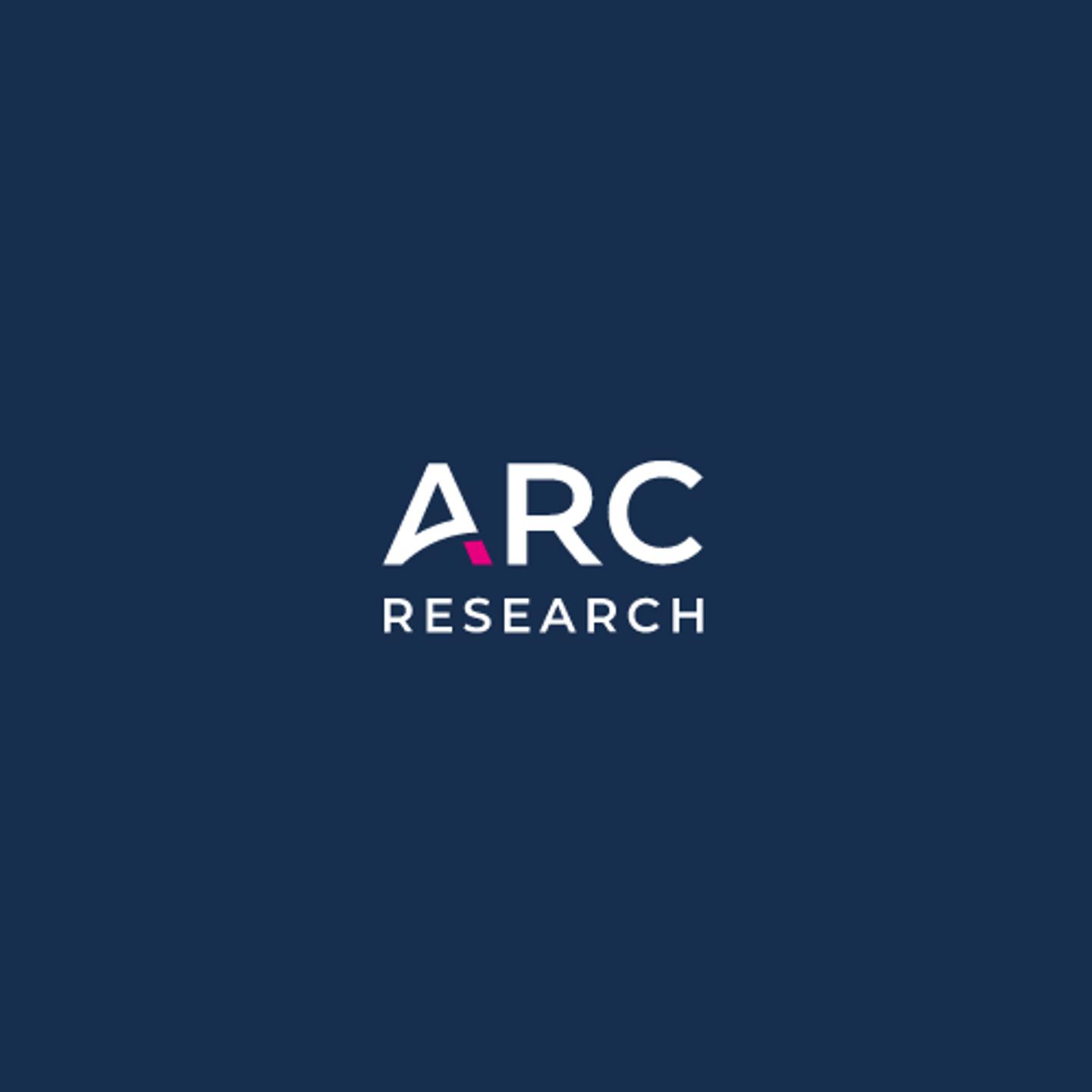 ARC Research Logo on blue background